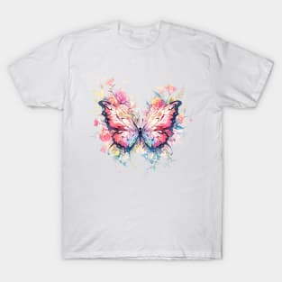 Floral Dreamscape: A Fantastical Butterfly T-Shirt